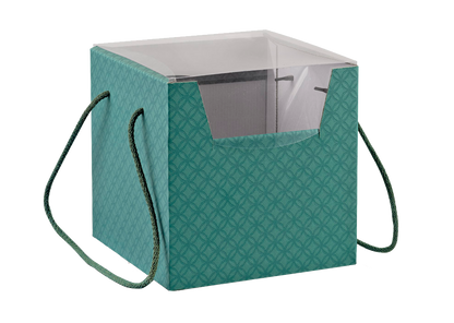 Caja Secreto con Cordón y Tapa PVC - Verde - "Matelasse"