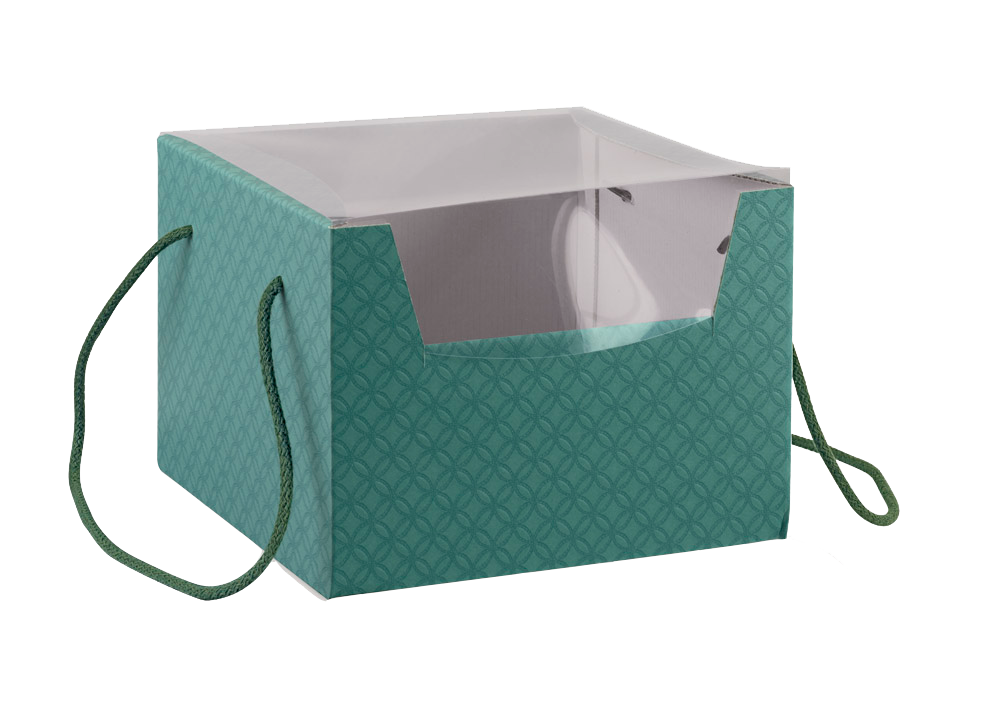 Caja Secreto con Cordón y Tapa PVC - Verde - "Matelasse"