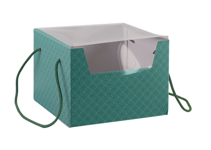 Caja Secreto con Cordón y Tapa PVC - Verde - "Matelasse"