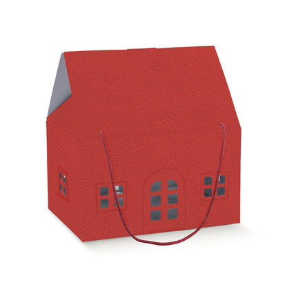 Caja Casa con Cordón - Rojo - "Lino"
