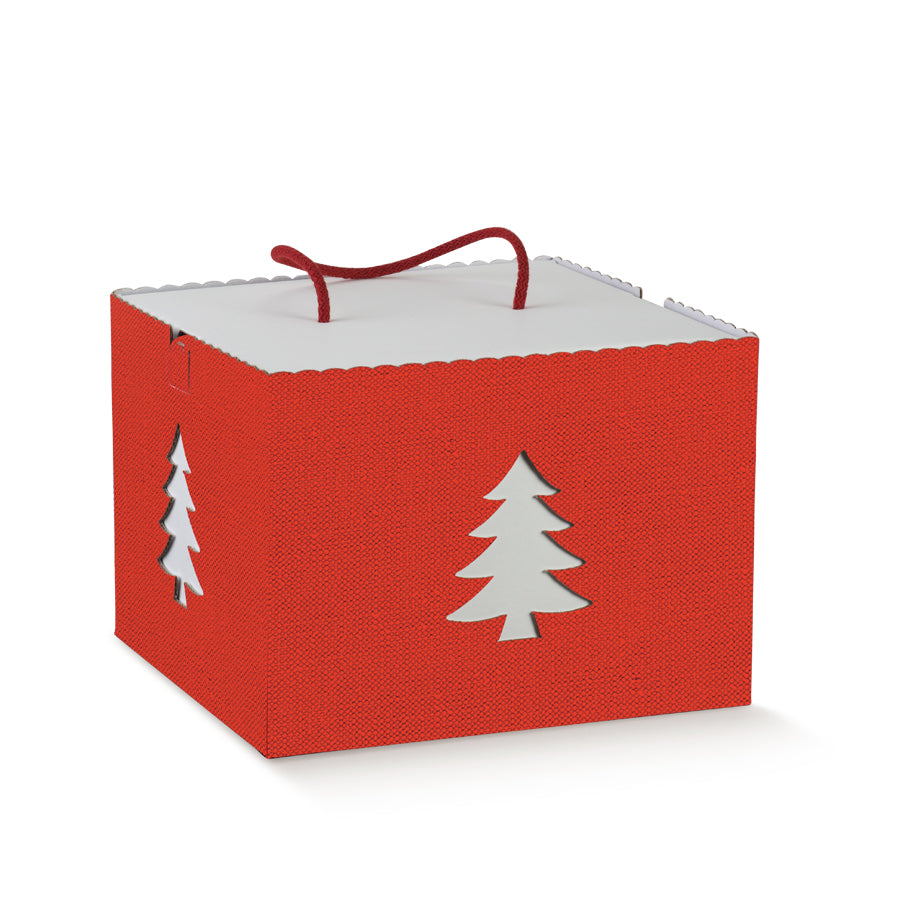 Caja con Cordón - Rojo - "Lino - Árbol"