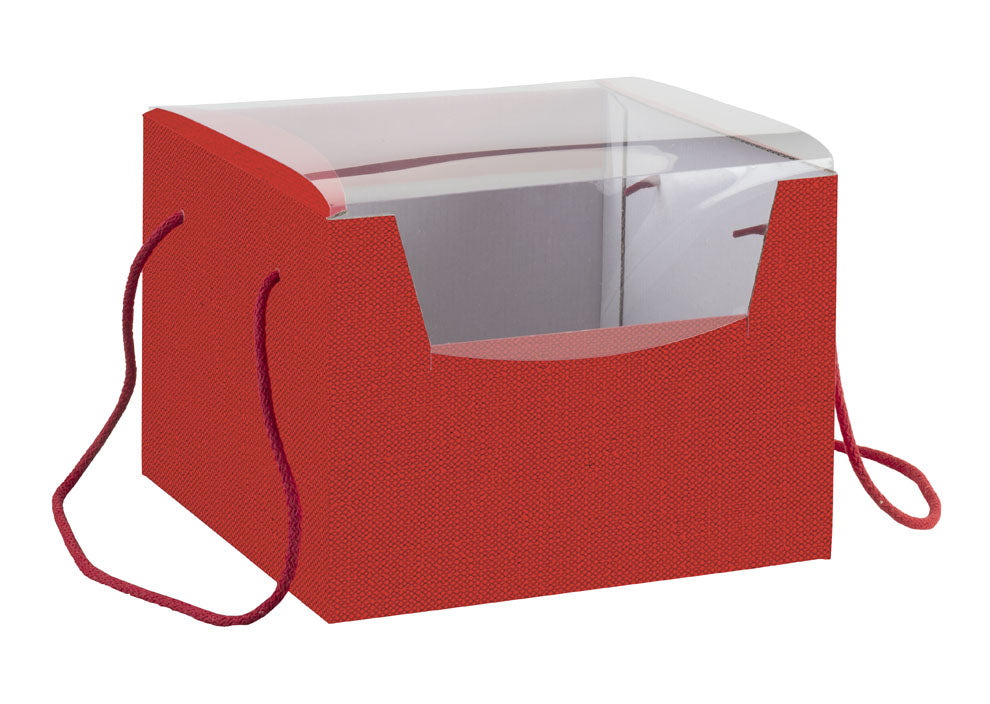 Caja Secreta con Cordón y Tapa PVC - Rojo - "Lino"