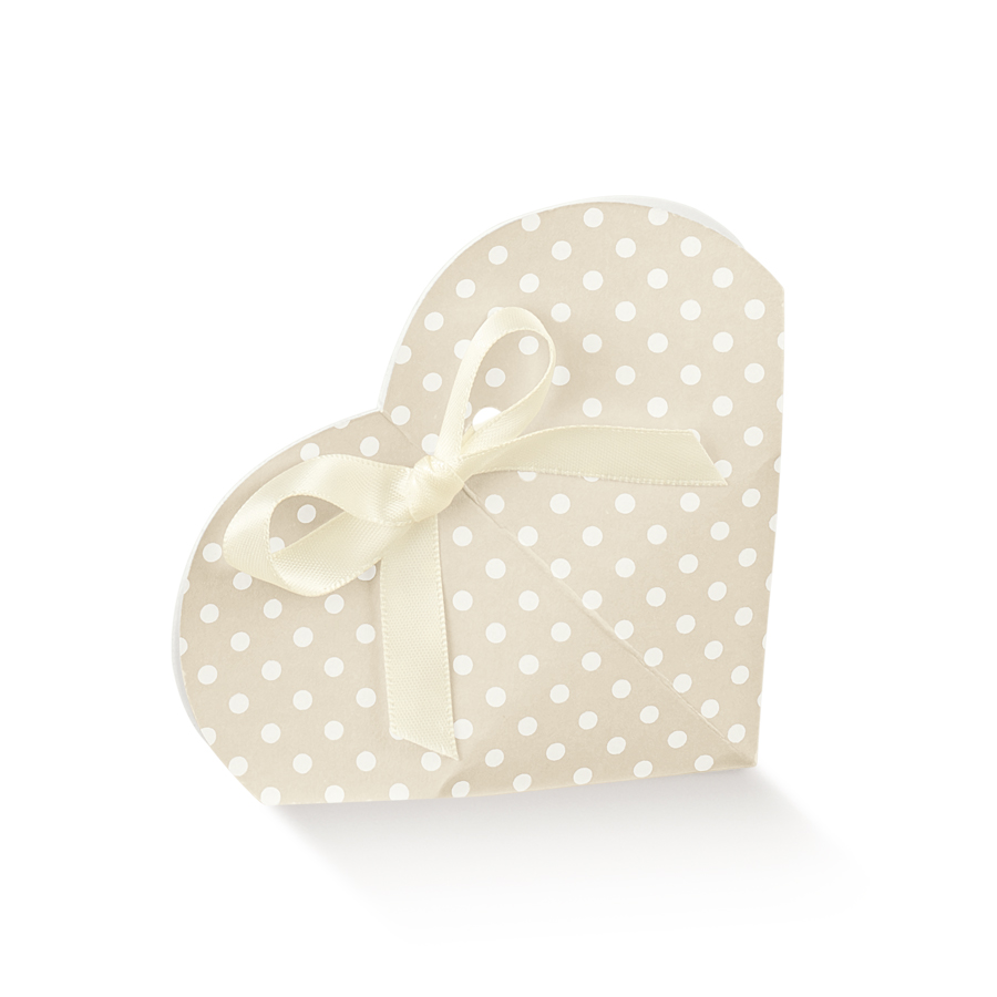 Cajas Corazón de Cartulina - Beige y Blanco - "Atelier Tortora"