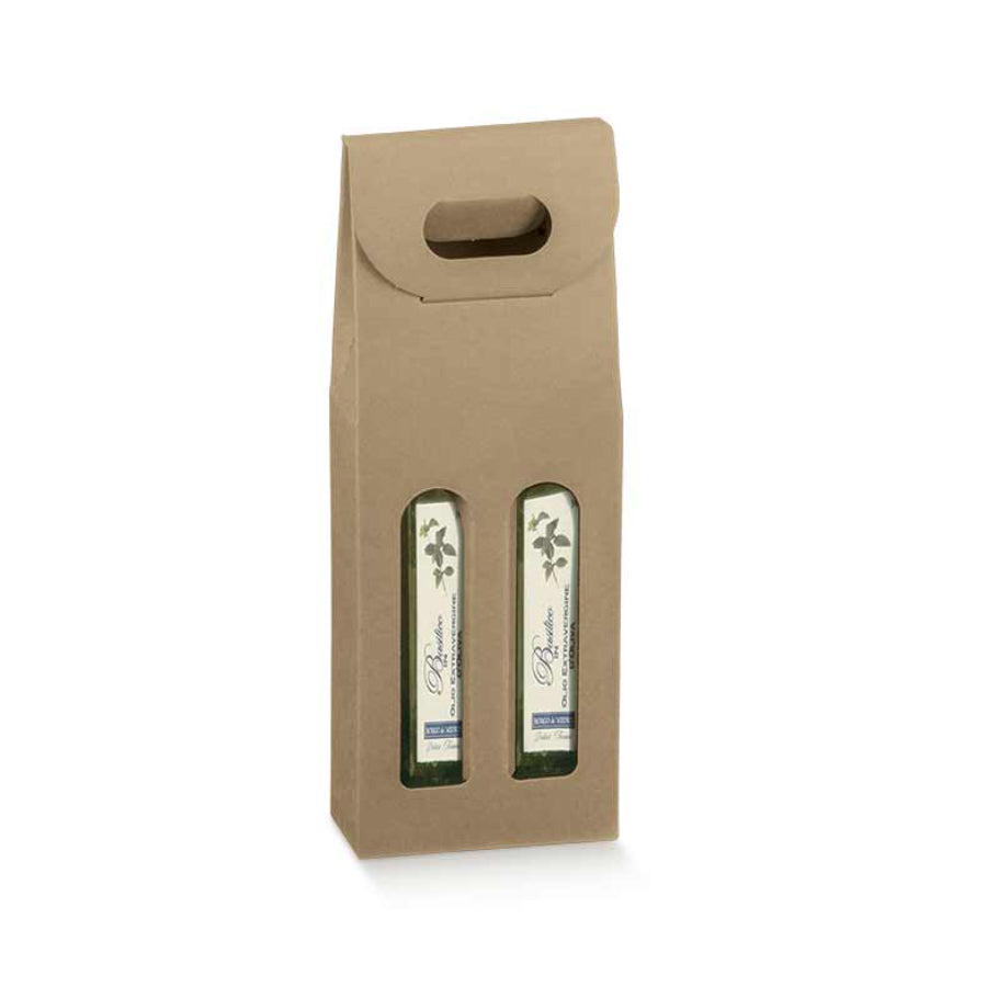 Cajas con ventana para botellas - Kraft - "Avana"