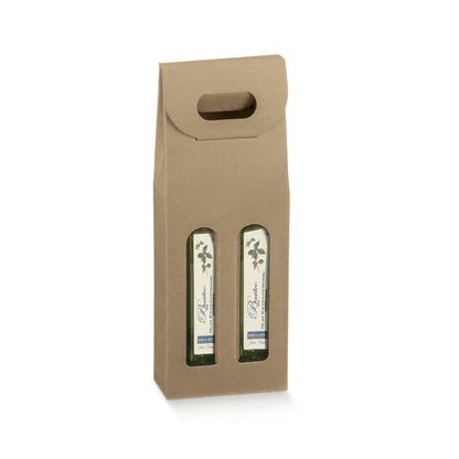 Cajas con ventana para botellas - Kraft - "Avana"