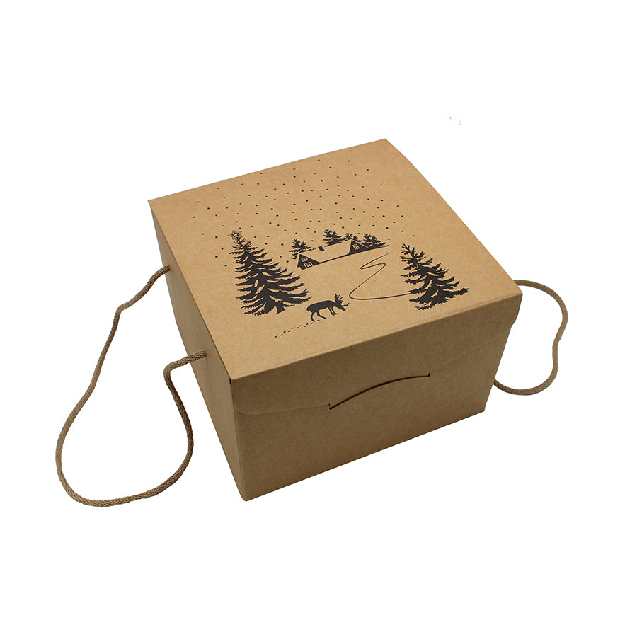 Cajas Segreto con Cordón - Kraft y Negro - "Renna"