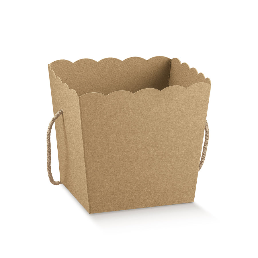 Caja Maceta con Cordón - Kraft - "Avana"