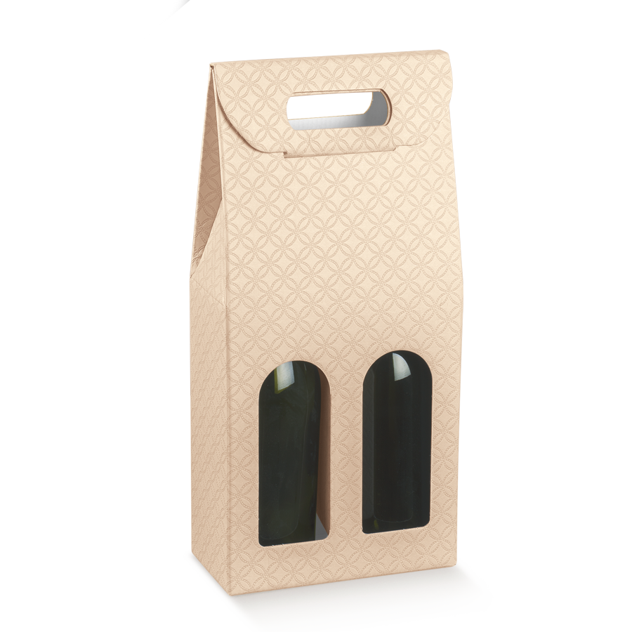 Cajas para Botellas - Rosa Claro - "Matelasse Nudo"
