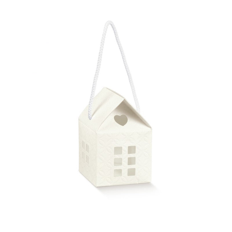 House Boxes with Drawstring - White - "Quilted"