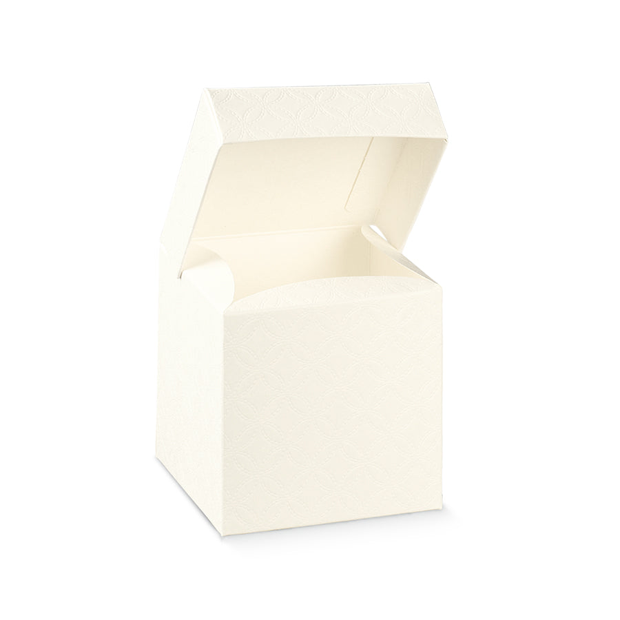 Cajas con Tapa Integrada - Blanco - "Matelasse"