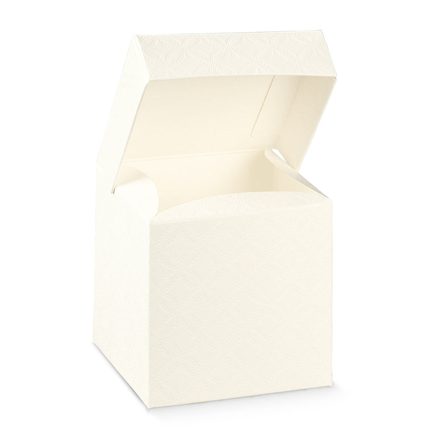Cajas con Tapa Integrada - Blanco - "Matelasse"