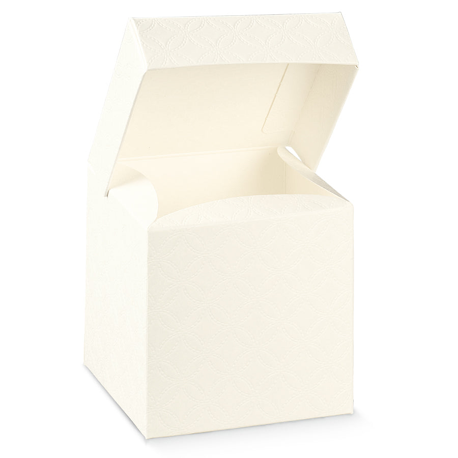 Cajas con Tapa Integrada - Blanco - "Matelasse"