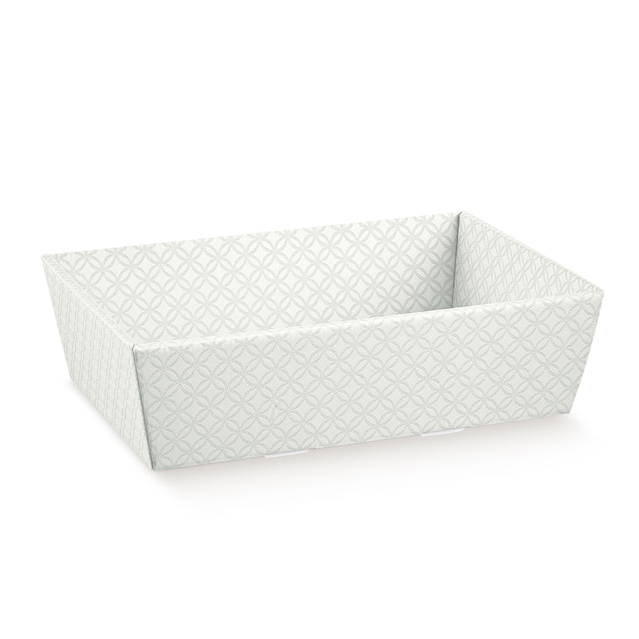 Tapered Basket without Handle - Grey - "Matelassé"