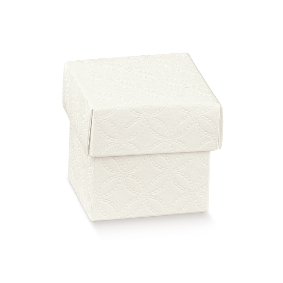 Cajas con Tapa y Fondo - Blanco - "Matelassé"