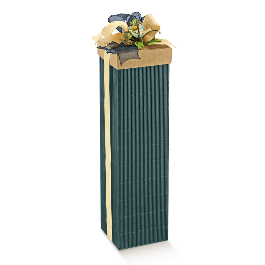 Cajas con Tapa y Fondo para Botellas - Azul - "Onda"