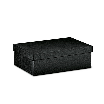 Caixas com Tampa e Fundo - Preto - "Pele"