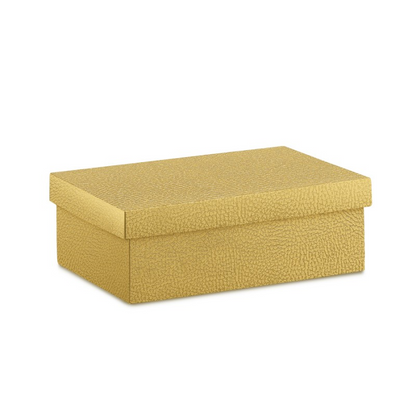 Cajas con Tapa y Fondo - Oro - "Piel"