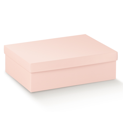 Caixas com Tampa e Fundo - Rosa Claro - "Satim"