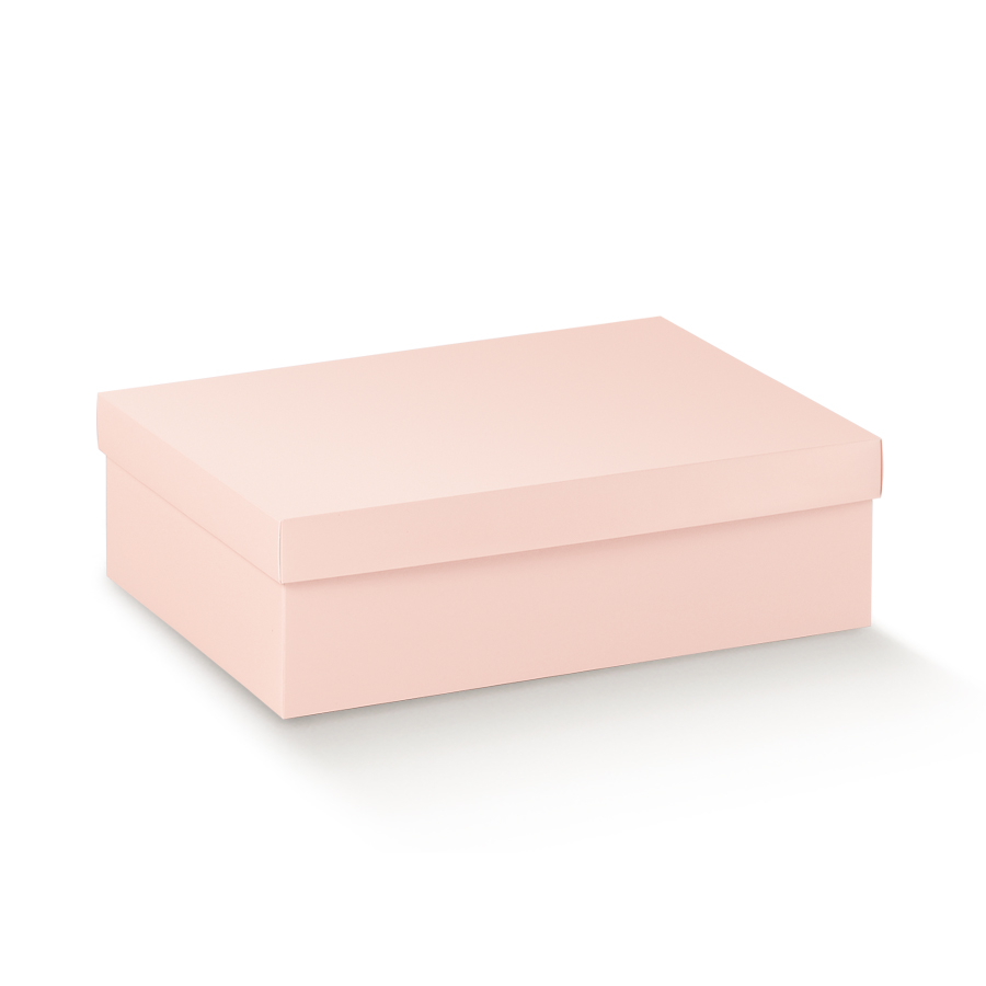 Caixas com Tampa e Fundo - Rosa Claro - "Satim"