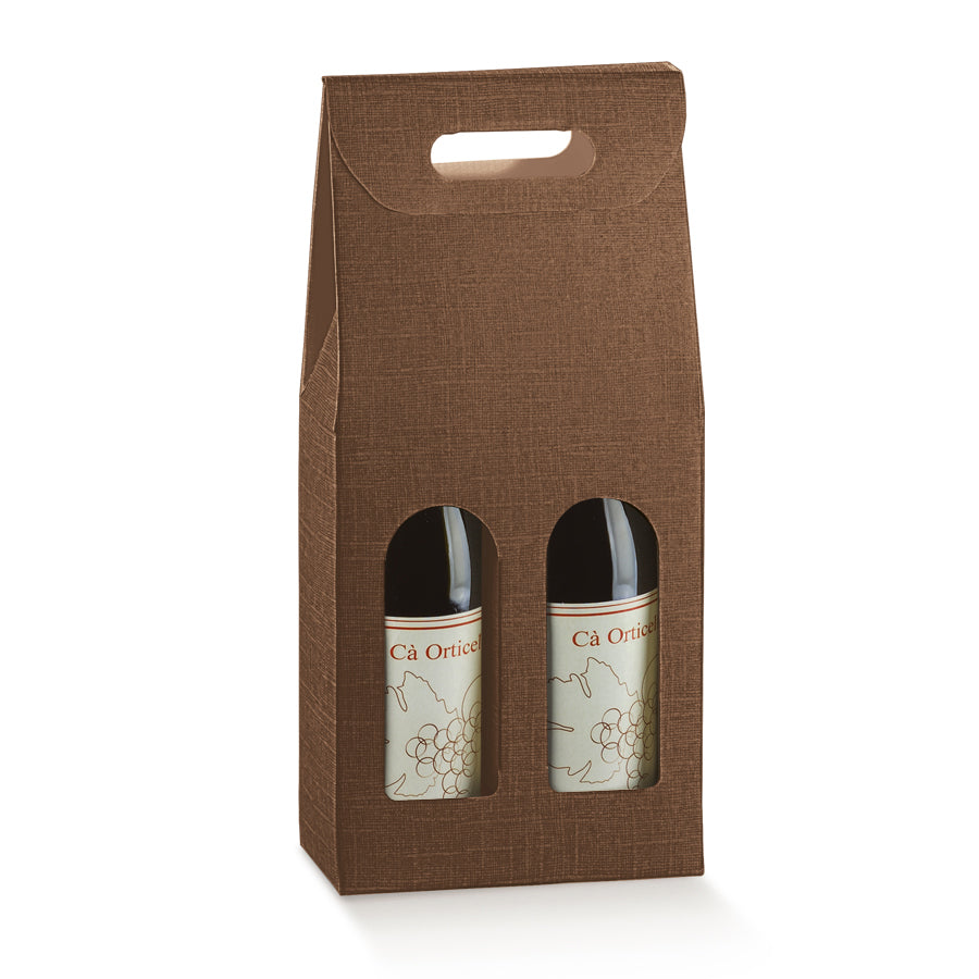 Cajas con Ventana para Botellas - Marrón - "Flecha"
