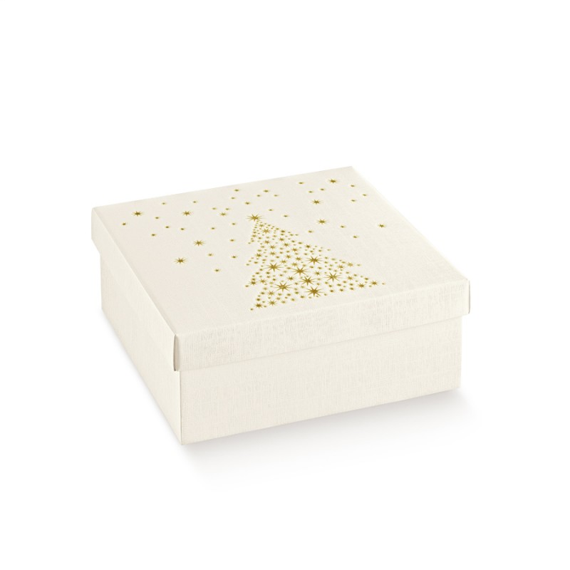 Lid and Base Box - White and Gold - "Arrow"