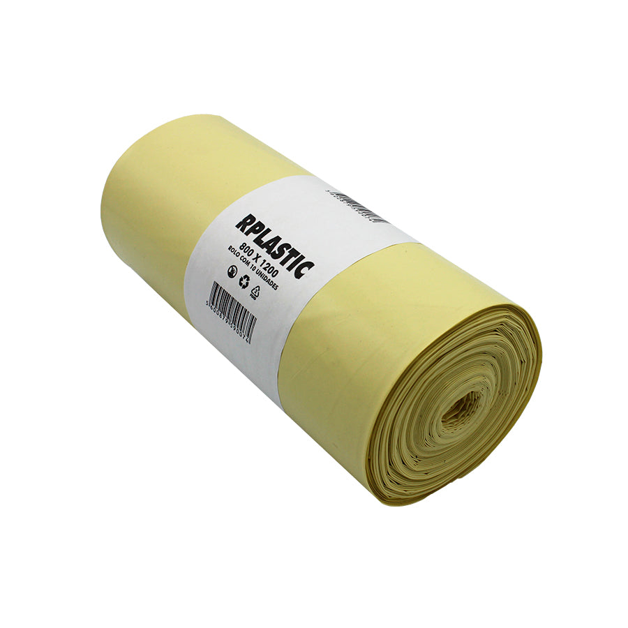 Low-Density (LD) Refuse Sacks on a Roll - Yellow - 800Wx1200Hx0.8F