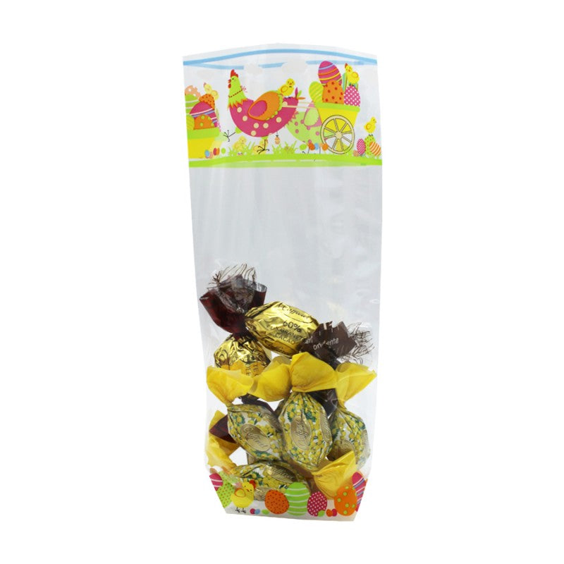 Polypropylene (PP) Bags with Hexagonal Cardboard Bottom - Multicolor - "Eggs and Chickens"