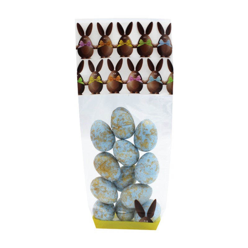 Polypropylene (PP) Bags with Hexagonal Cardboard Bottom - Brown - "Rabbits"