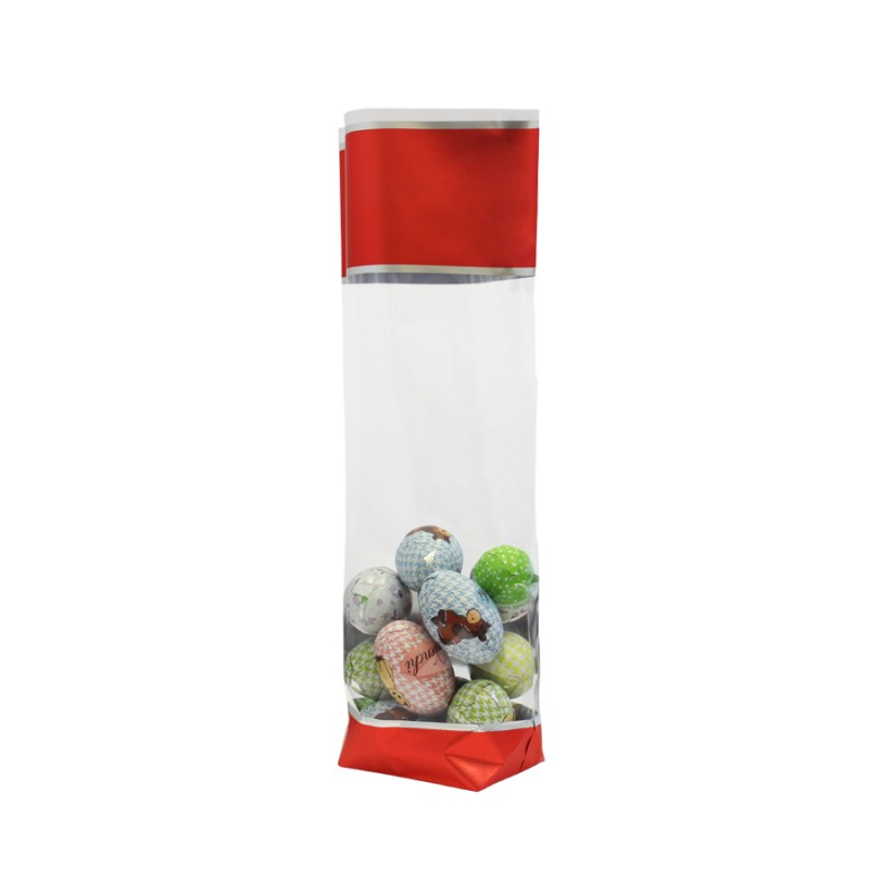 Polypropylene (PP) Bags with Hexagonal Cardboard Bottom - Red