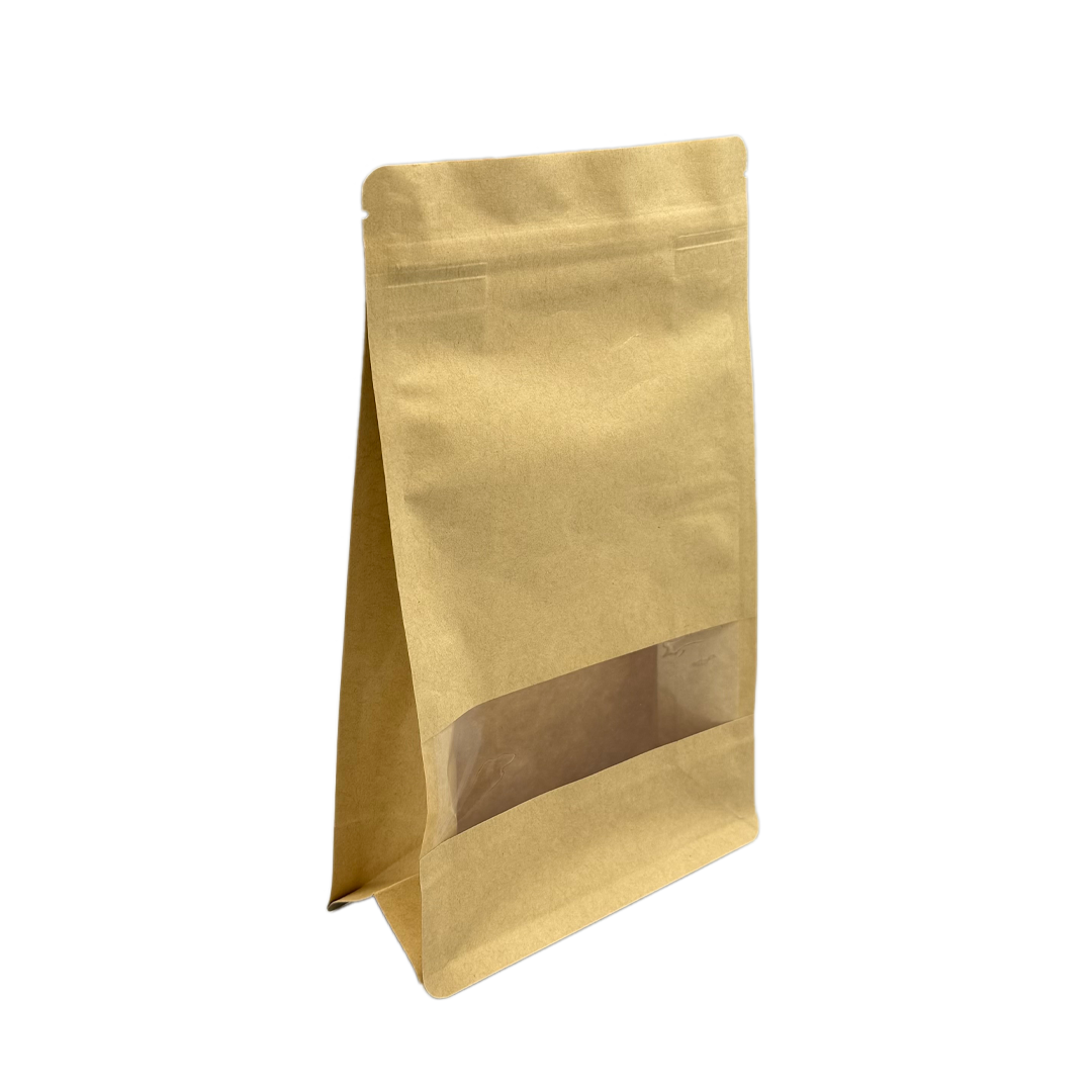 Bolsas Stand-Up Rectangulares con Ventana - Kraft