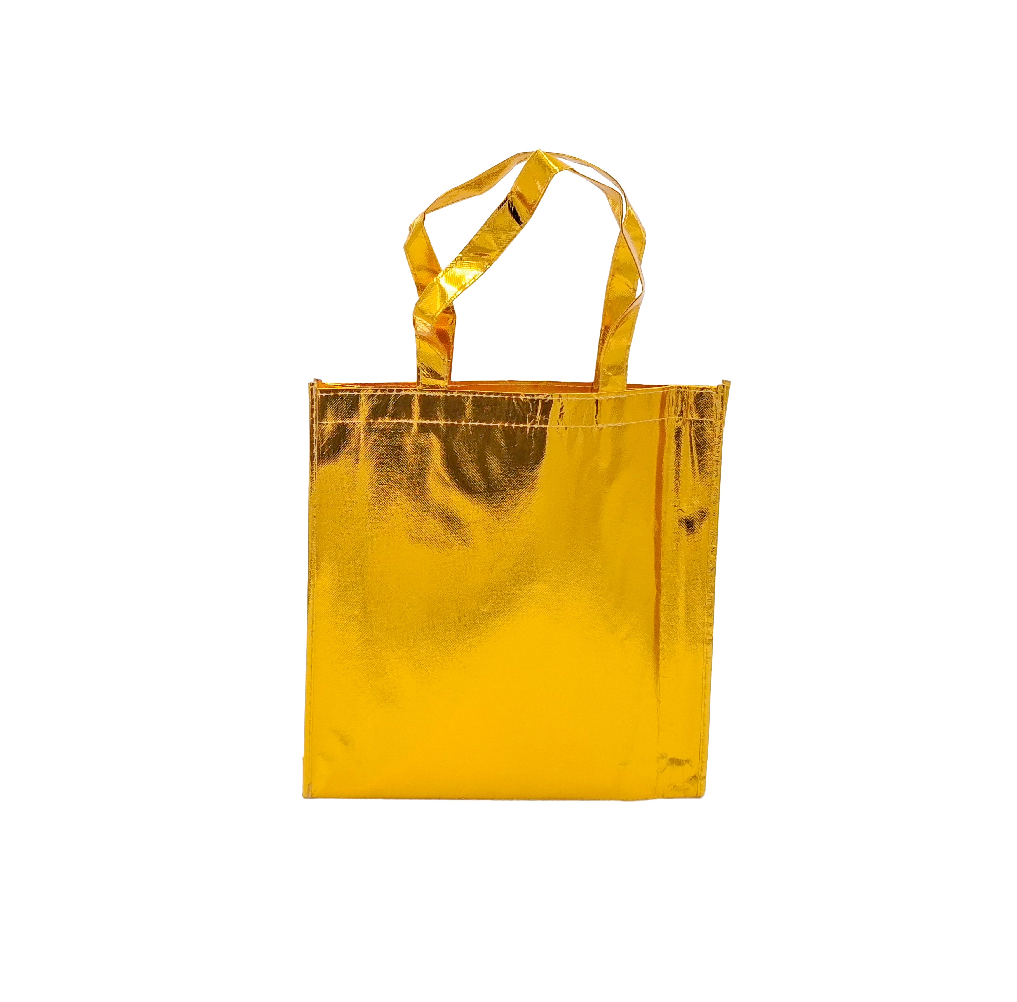 Bolsas de TNT 90 g con Asa - Laminado Brillo - Oro