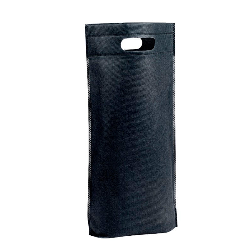 Bolsas de TNT con Asas Troqueladas para 1 Botella - Negro