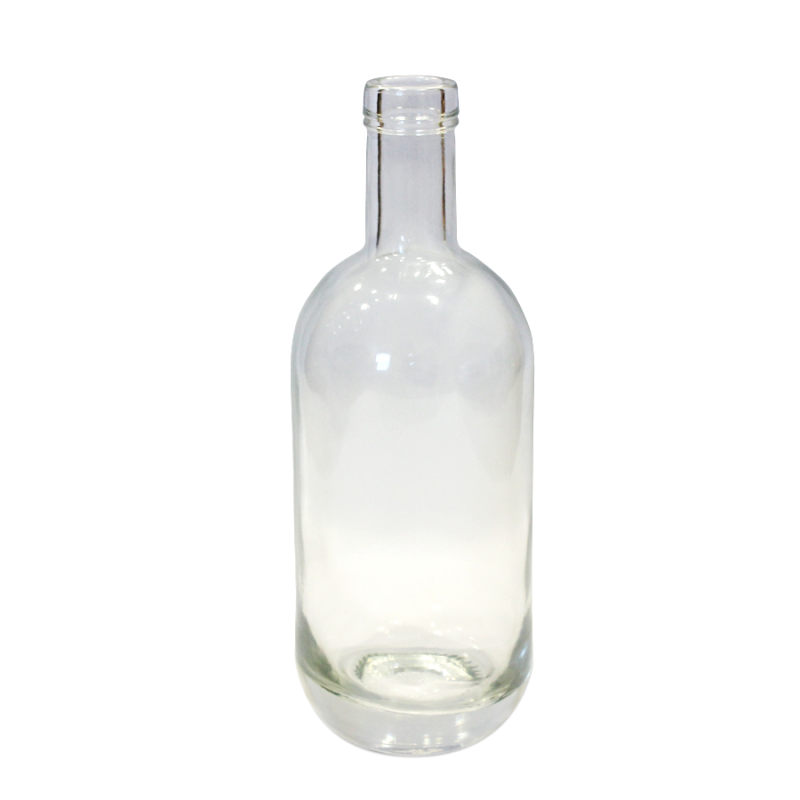 Round Glass Bottle - Clear - "Futura"