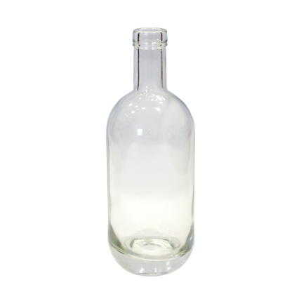 Round Glass Bottle - Clear - "Futura"