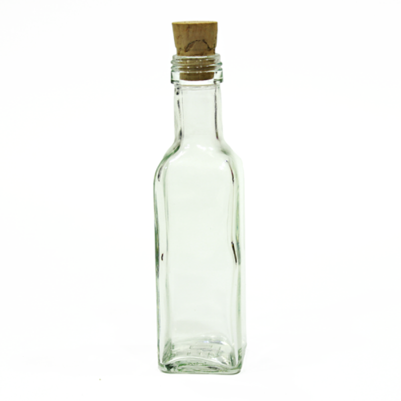Mini Square Glass Bottles - Clear