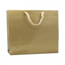 Paper Bag Rope Handle Gloss Gold - Pack 10 unt