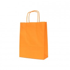 White Kraft Twist Handle Paper Bag Orange - Pack 25 unt