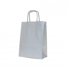 White Kraft Twist Handle Paper Bag Silver - Pack 25 unt