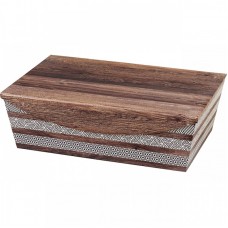 Rectangular slant cardboard giftbox with magnetic hinged lid / brown and cream design - Unit