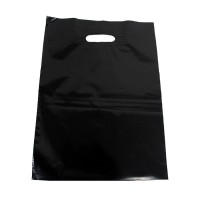 Die Cut PELD Plastic Bag Black - Pack 100 unt