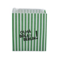 Saqueta Papel Branco e Verde Bolas De Berlim - Pack 1000 und