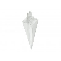 Caixa PVC Transparente Cone Quadrado - Pack 10 und